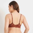 Half Lace Padded Bra, Brown, small image number null