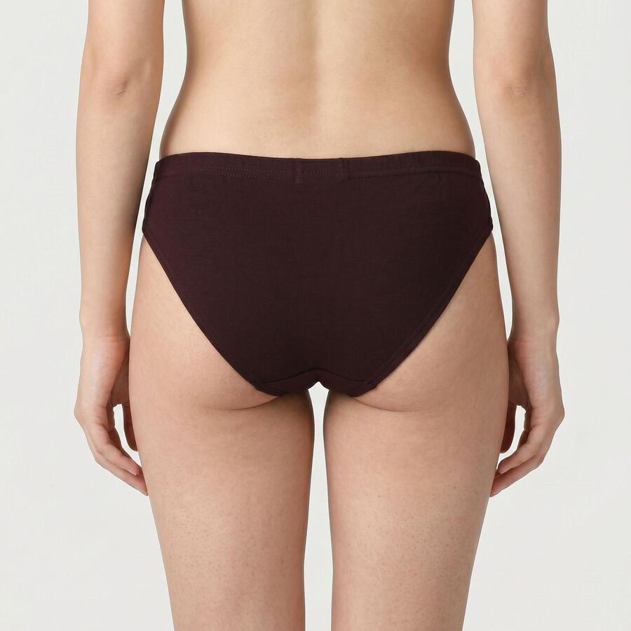 Women's Wine Regular Fit Solid Panty, वाइन, large