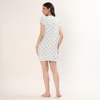 Women's White Scoop Neck Lace Detail Nighty, White, small