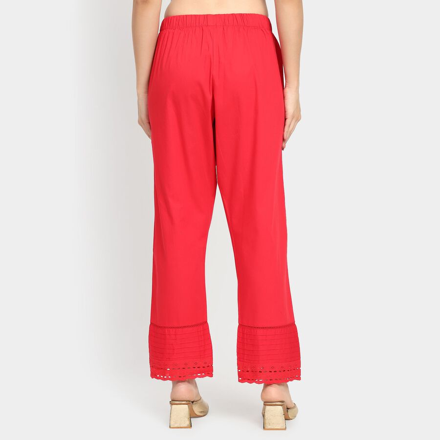 Ladies' 100% Cotton Palazzos, लाल, large image number null