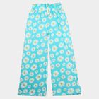 Girls' Light Green Straight Fit Floral Printed Cotton Blend Pyjama, हल्का हरा, small