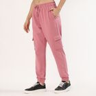 Women's Dusty Rose Cargo Fit Elasticated Track Pants, Pink, small image number null