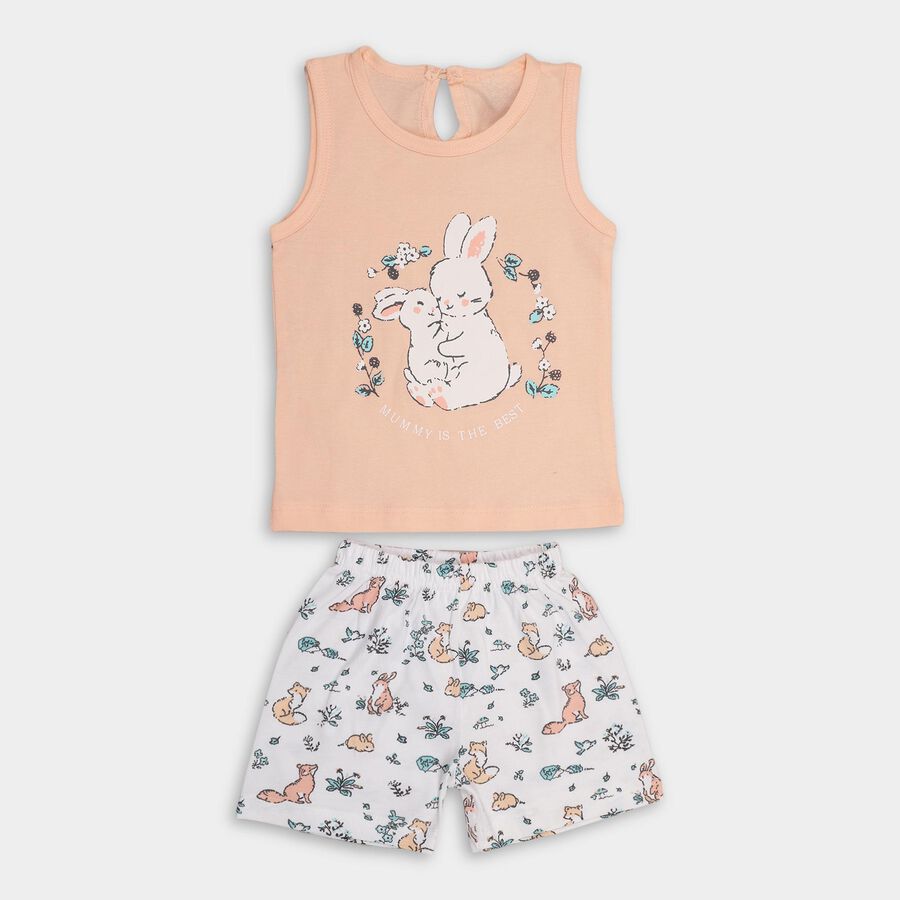 Infants' 100% Cotton Short Set , पीच, large