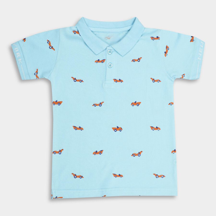Boys' 100% Cotton Half Sleeves T-Shirt , Light Blue, large image number null