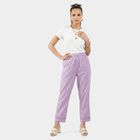 Women's Lilac Regular Fit Solid Palazzos, लाइलेक, small