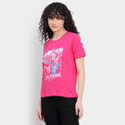 Cotton Round Neck T-Shirt, Pink, small image number null