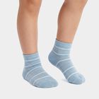 Girls Regular Fit Striped Pack of 2 Socks ( Blue, Pink ), गुलाबी, small