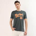 Men's Green Cotton Round Neck Graphic Printed T-Shirt, Light Green, small