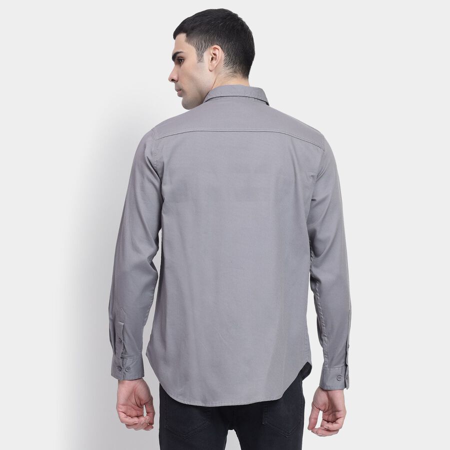 Men's100% Cotton Casual Shirt, Dark Grey, large image number null
