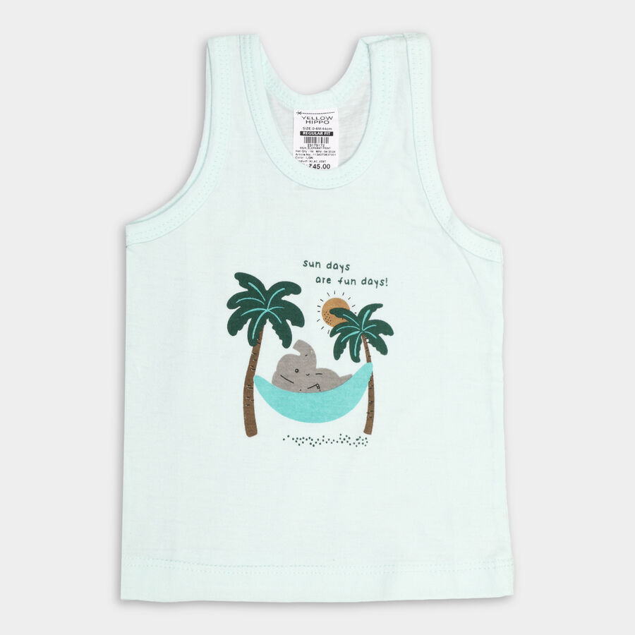 Kids' Cotton Vest, Light Green, large image number null