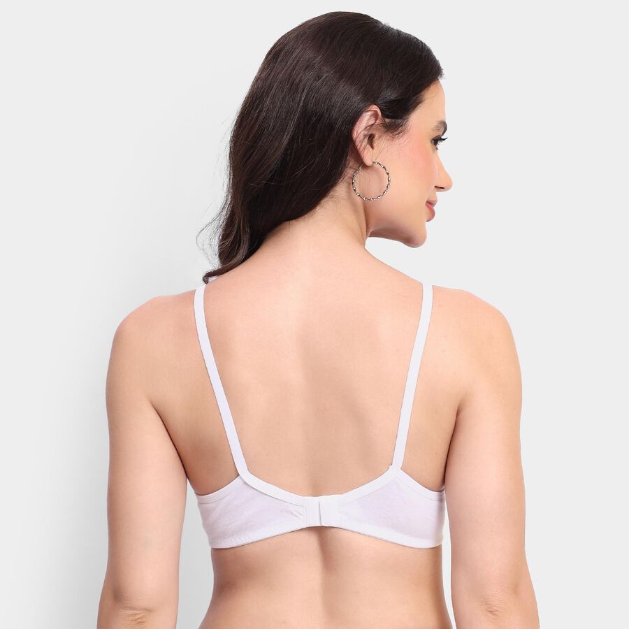 Ladies' 100% Cotton Bra, White, large image number null