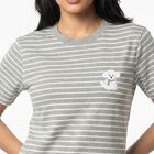 Women's Grey Round Neck Regular T-Shirt, Melange Light Grey, small