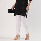 Women's Bright White Cotton Blend Ankle-Length Churidar, सफ़ेद, small image number null