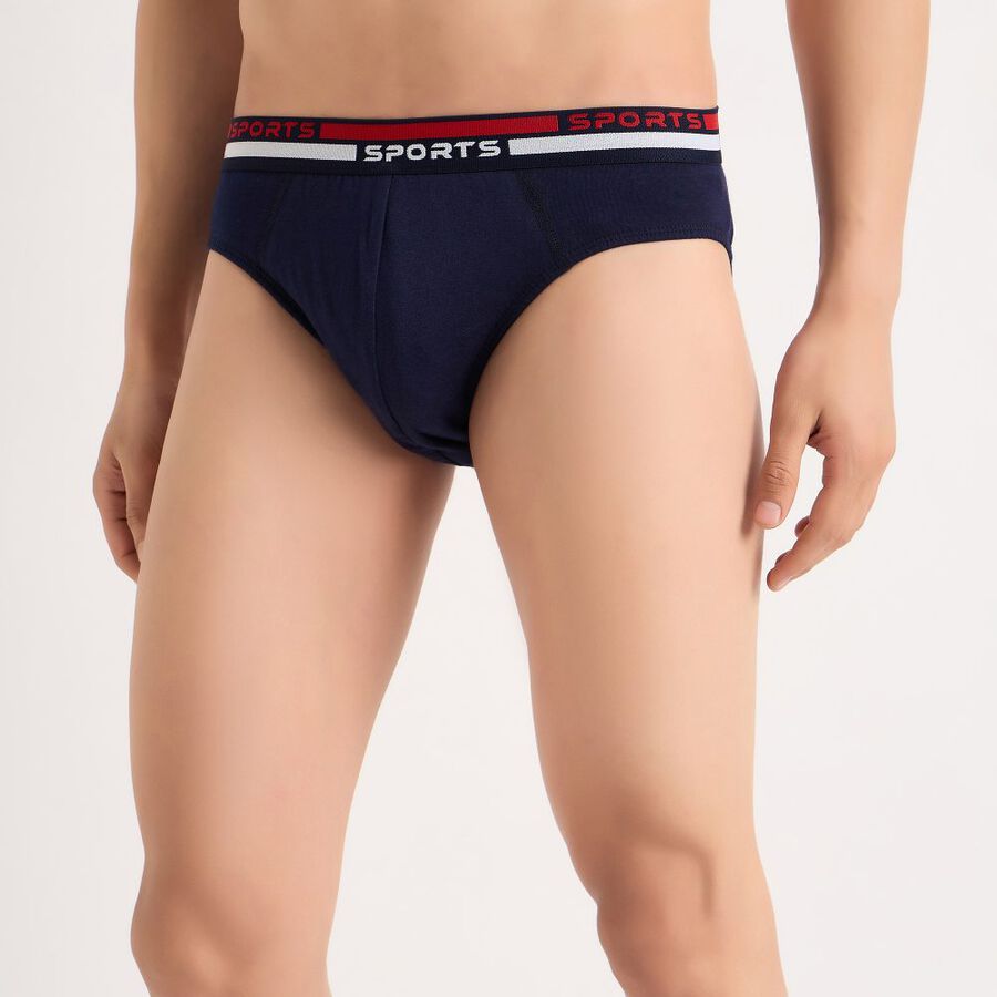 Men's Cotton Brief, Navy Blue, large image number null