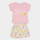 Girls' 100% Cotton Short Set, हल्का गुलाबी, small