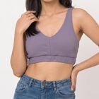 Women's Lilac V-Neck Sports Bra, Lilac, small