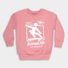 Boys Dusty Rose Crew Neck Printed Sweatshirt, Pink, small