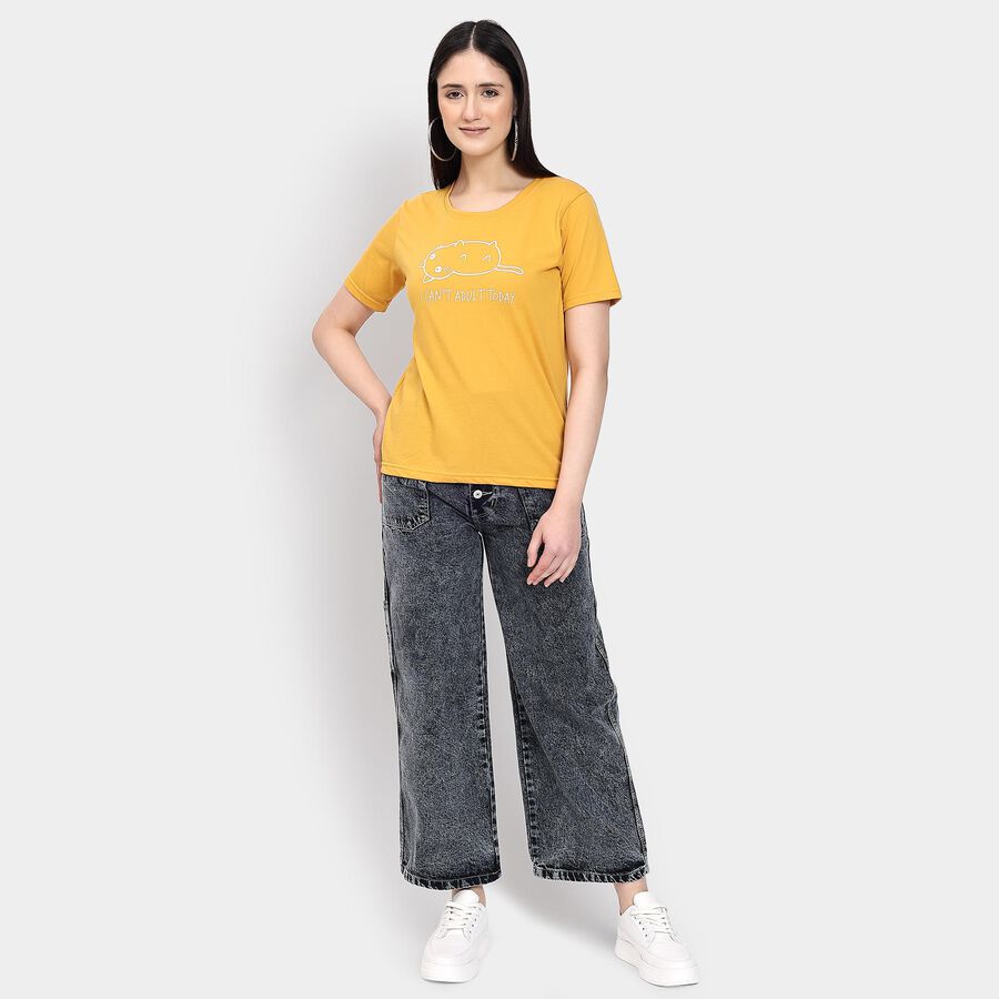 Ladies' Round Neck T-Shirt , Mustard, large image number null