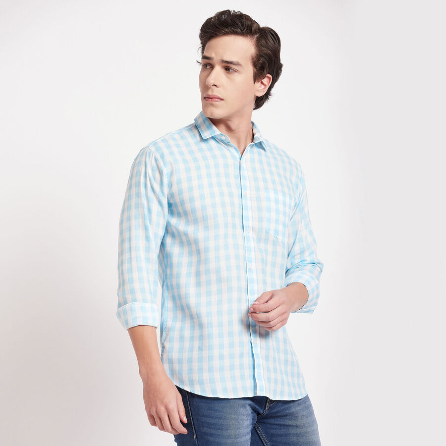 Checks Casual Shirt, Light Blue, large image number null
