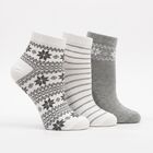 Women's Assorted Regular Fit Patterned Ankle Pack of 3 Socks, Assorted, small