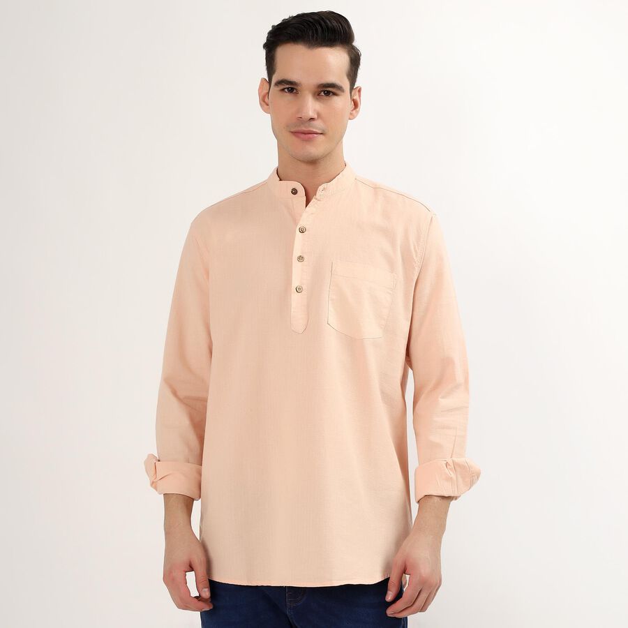 Men's 100% Cotton Kurta, पीच, large image number null