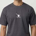 Men's Dark Grey Cotton Round Neck Casual T-Shirt, Dark Grey, small
