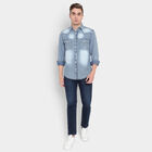 Solid Cotton Casual Shirt, Mid Blue, small image number null