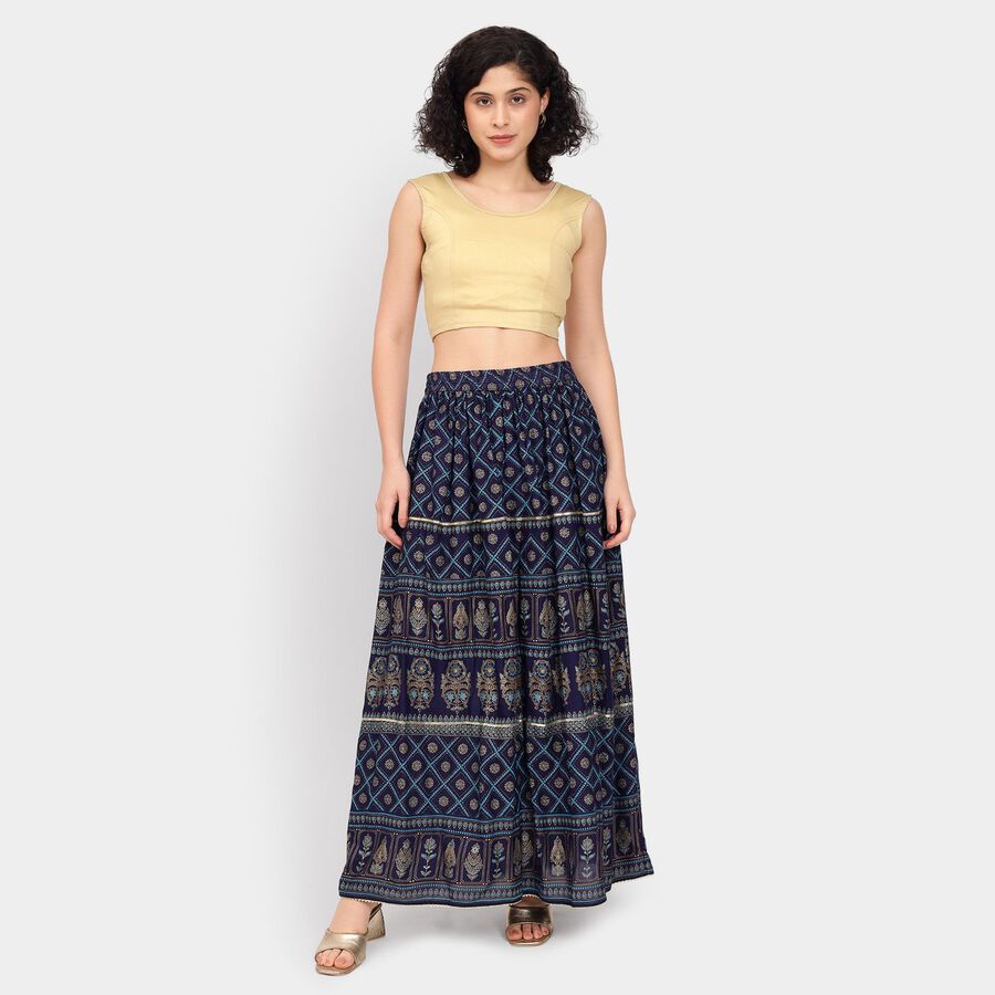 Ladies' Lehenga Skirt, Navy Blue, large image number null