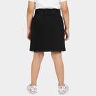 Girls' Black Regular Fit Embroidered Denim Skirt, काला, small