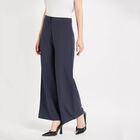 Solid Flared Trousers, Teal Blue, small image number null