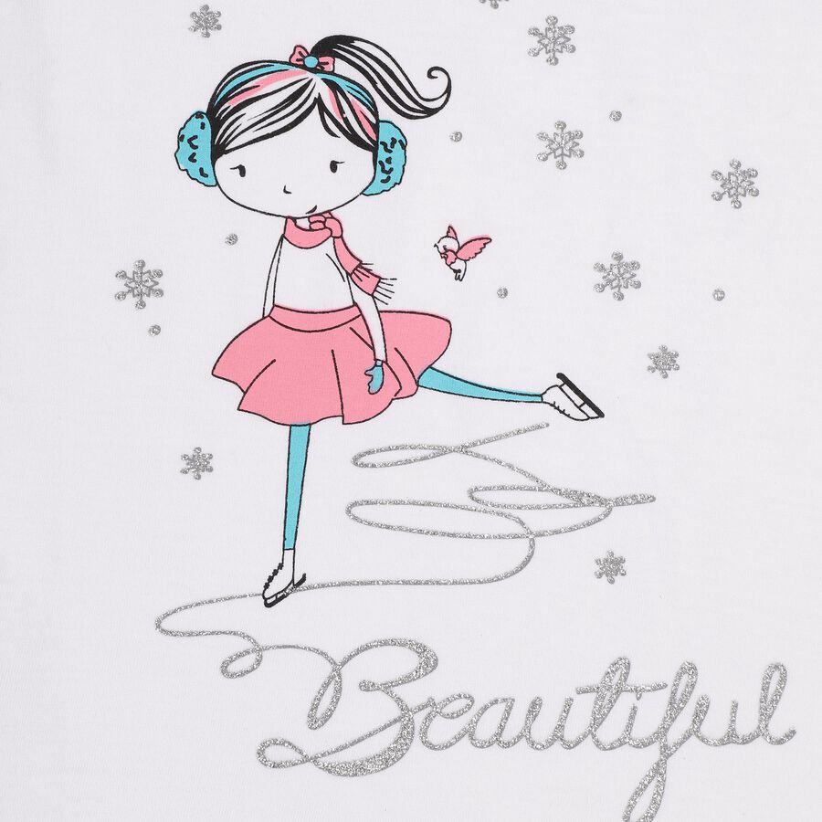 Girls' 100% Cotton T-Shirt , सफ़ेद, large image number null