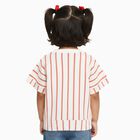 Girls Light Pink and White Crew Neck Casual T-Shirt, Light Pink, small image number null