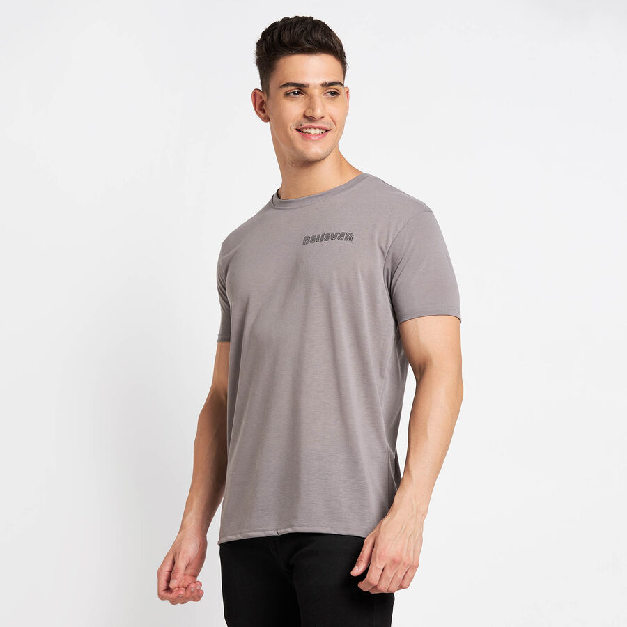 Round Neck T- Shirt, गहरा ग्रे, large image number null