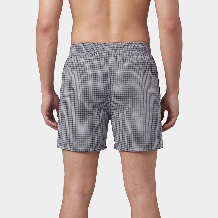 Men's Grey Regular Fit Solid Boxers, Dark Grey, large