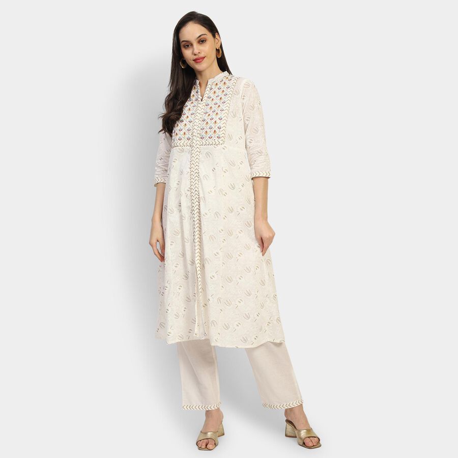 Ladies' Kurta , ऑफ व्हाइट, large image number null