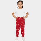 Girls' Fuchsia Regular Fit Butterfly Printed Cotton Blend Pyjama, Fuchsia, small