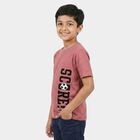 Boys Pink Cotton Blend Round Neck Regular Boys T-Shirt, Pink, small