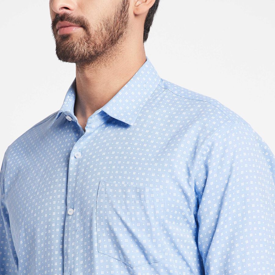 Printed Formal Shirt, Light Blue, large image number null