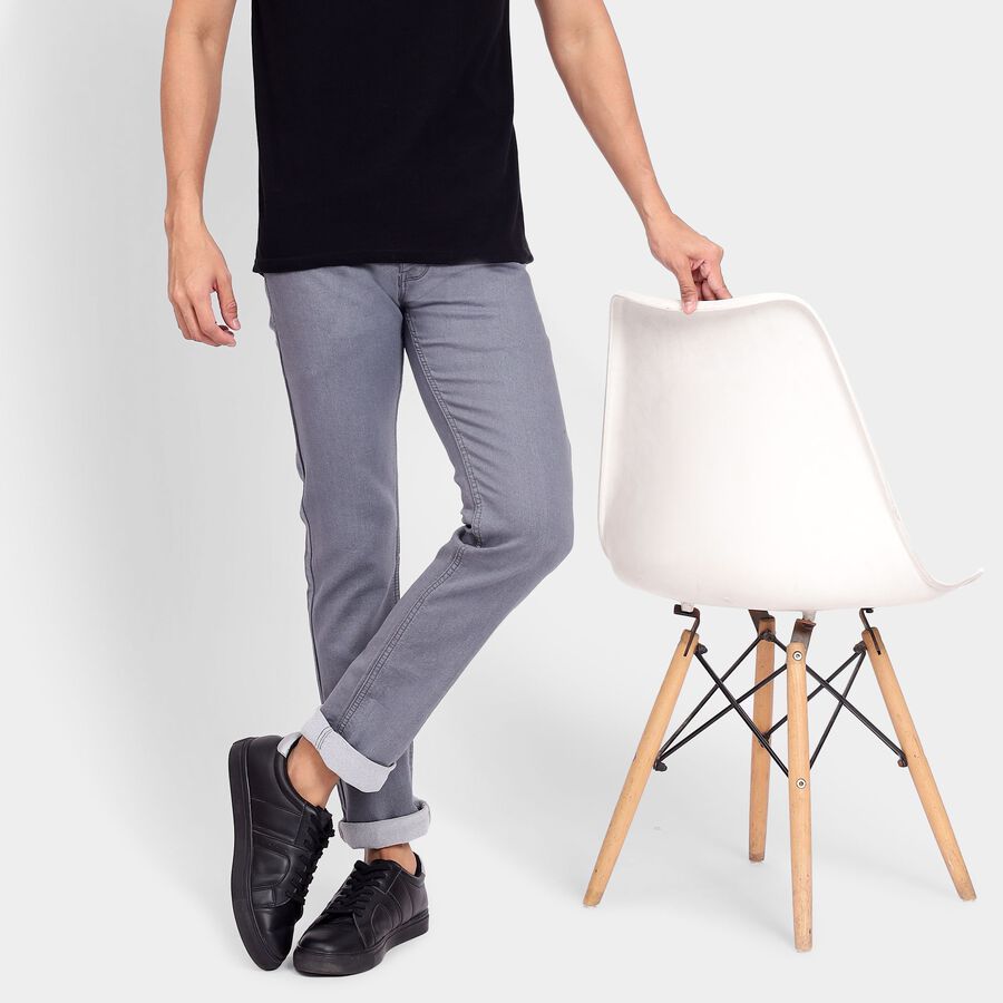 Men's Slim Fit Jeans, Light Grey, large image number null