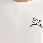 Men's Off White Round Neck Casual T-Shirt, ऑफ व्हाइट, small image number null
