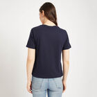 Embellished Round Neck T-Shirt, नेवी ब्लू, small image number null