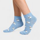 Women's Assorted Regular Fit Printed Pack of 3 Socks, चुनिंदा, small