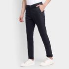Men's Slim Fit Casual Trousers , Navy Blue, small image number null