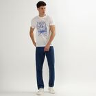 Men's Bright White Round Neck Casual T-Shirt, White, small image number null