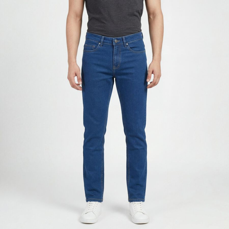 Men's Light Blue Slim Fit Classic Jeans, Light Blue, large