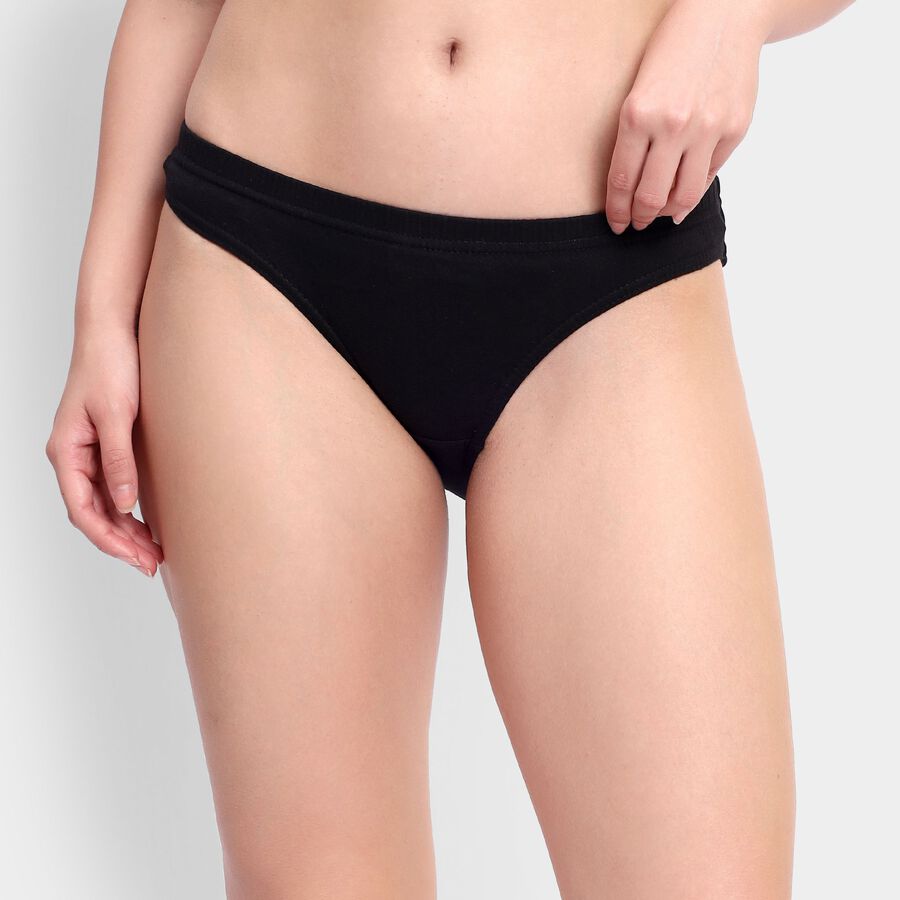Ladies' 100% Cotton Panty, काला, large image number null