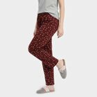 Women's Maroon Straight Fit Floral Printed Pyjama, Maroon, small