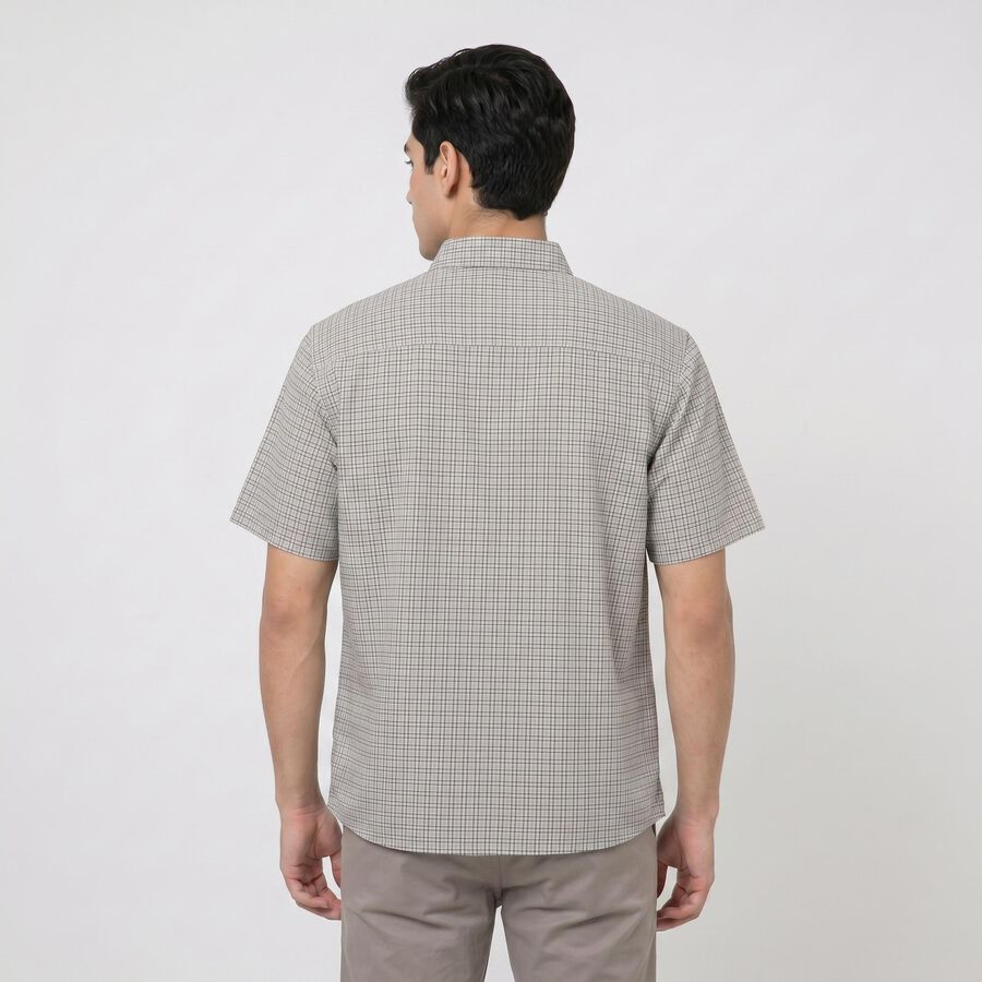 Men's Light Blue Half Sleeves Spread Collar Regular Fit Shirt, हल्का नीला, large