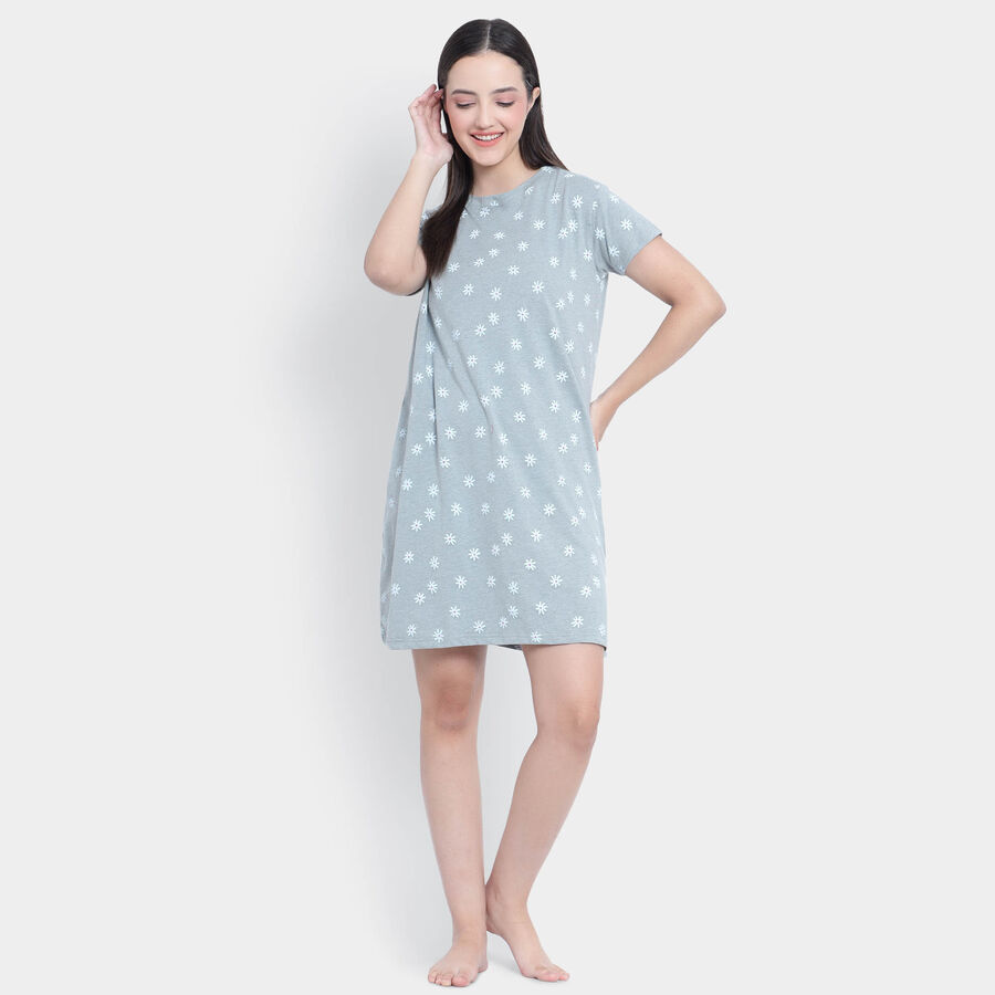 All Over Print Nighty, Light Grey, large image number null
