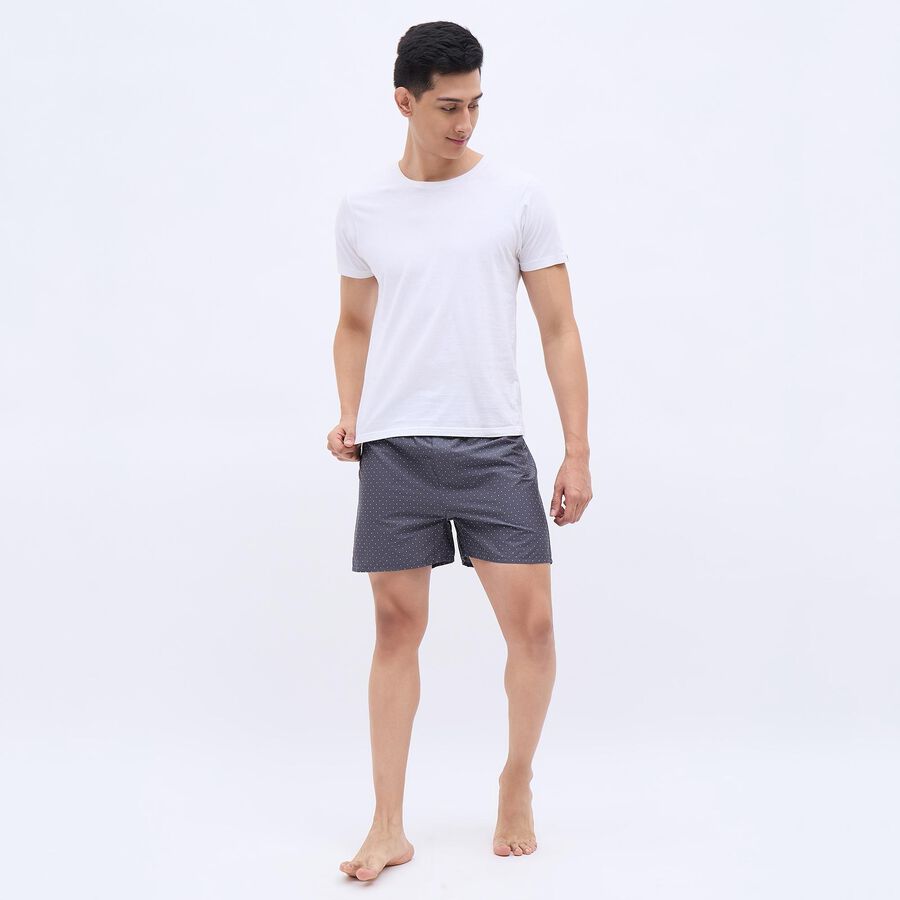 Men's 100% Cotton Boxers, गहरा ग्रे, large image number null